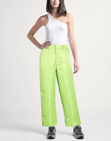 Woman Pants Lime green Size M Polyester