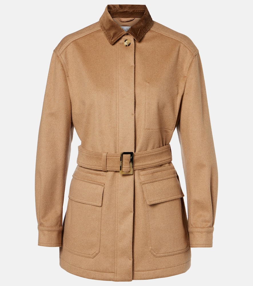 Leva belted camel hair jacket