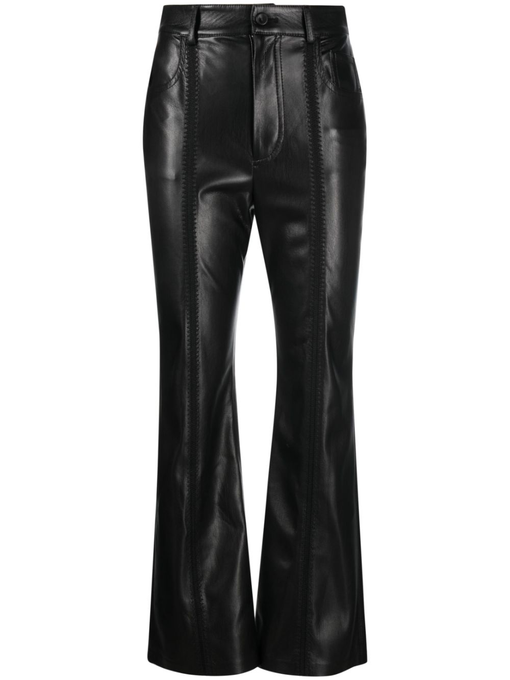 Cropped kick flare trousers - Black