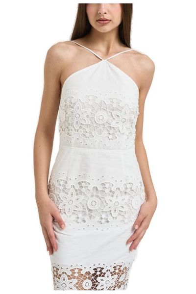 Patrizia Pepe Lace Panel Halterneck Dress
