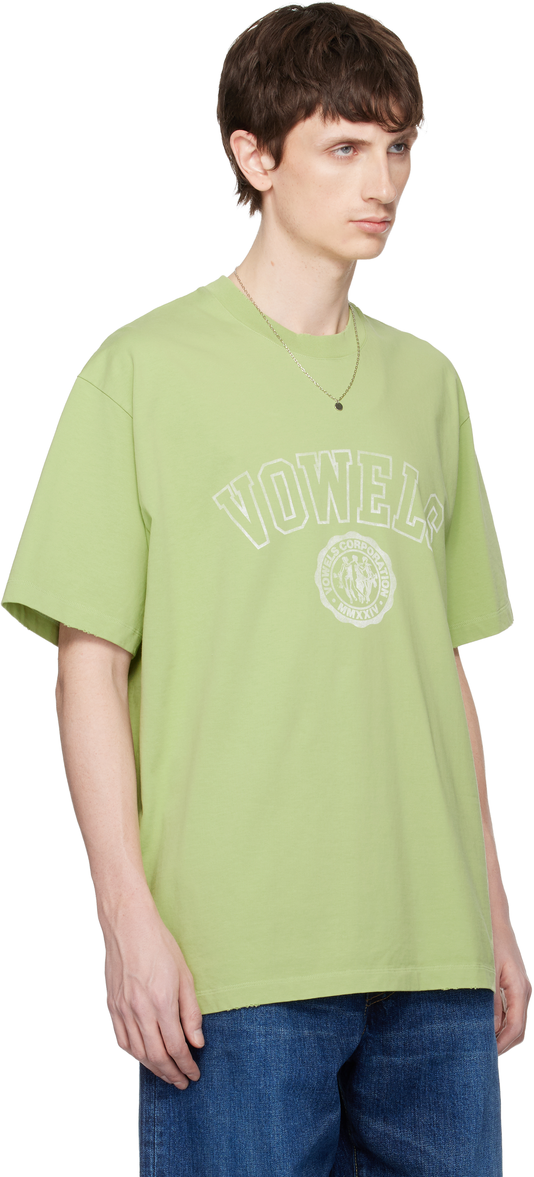 Green Faded Collegiate T-shirt