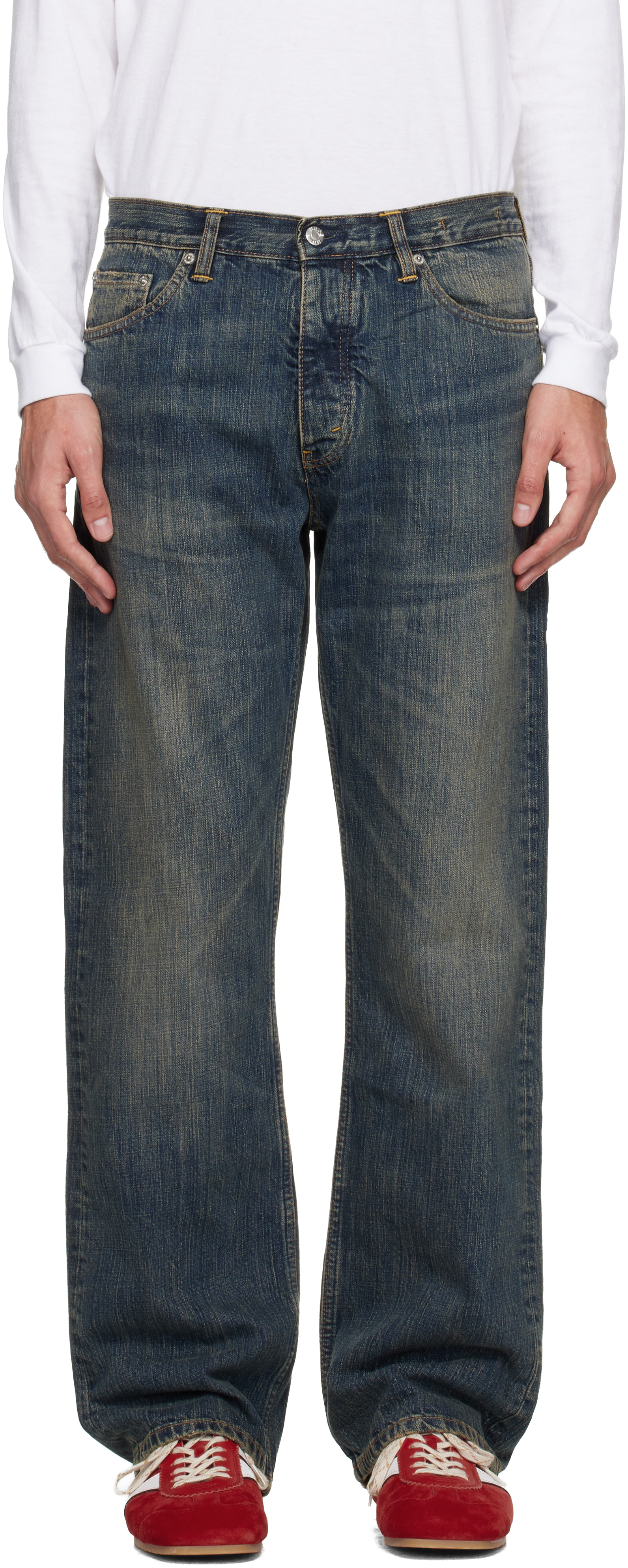 Blue Relaxed Bootcut Rush Jeans