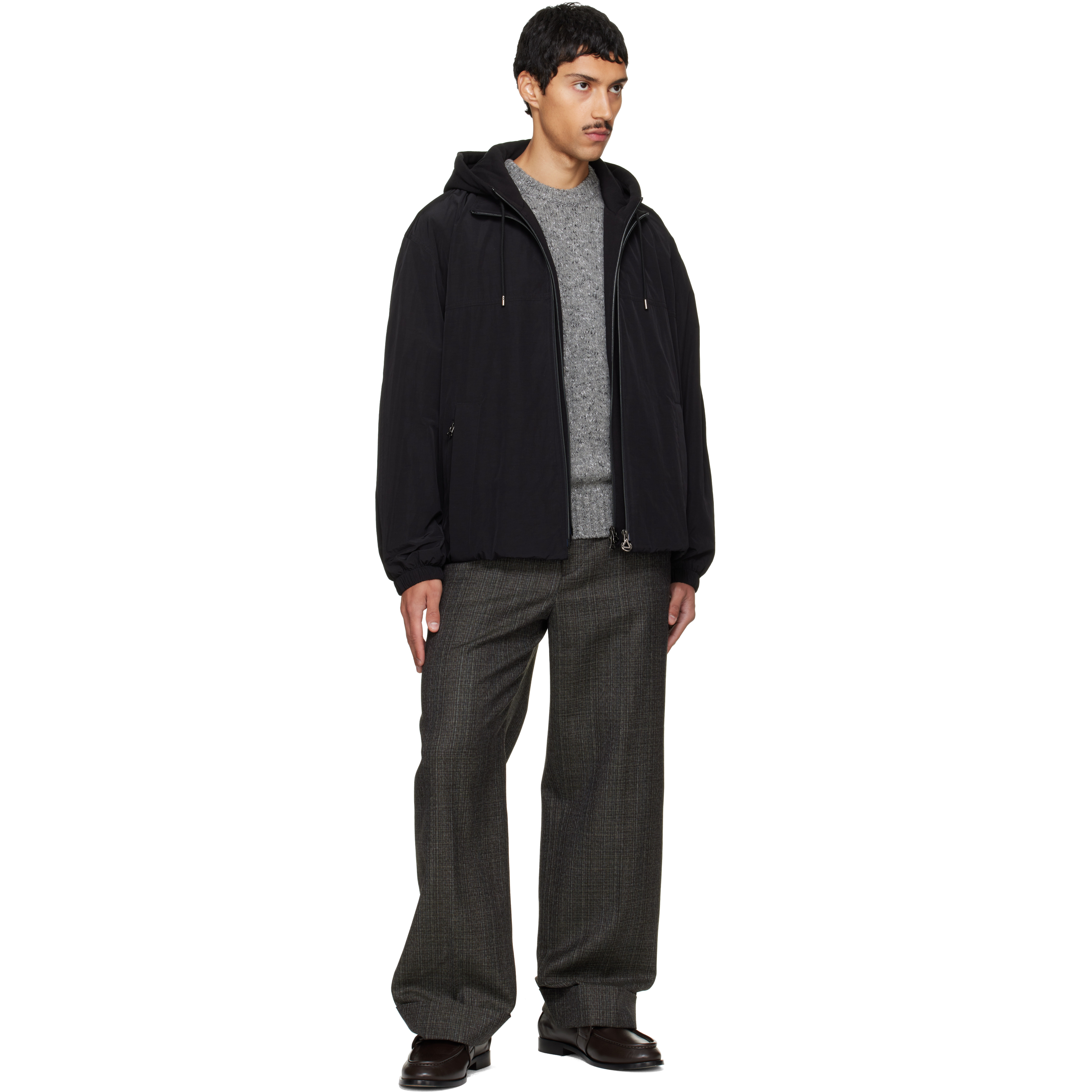 Black Layered Taffeta Jacket