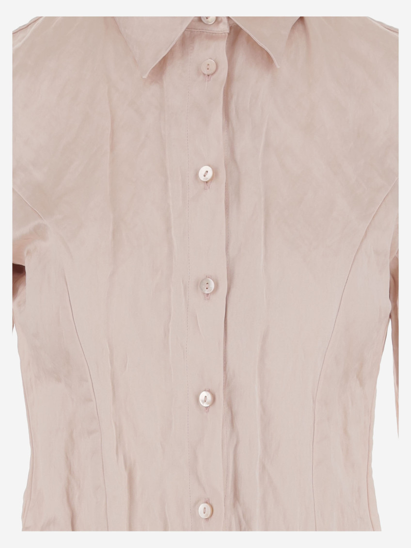 Crinkled Satin Shirt
