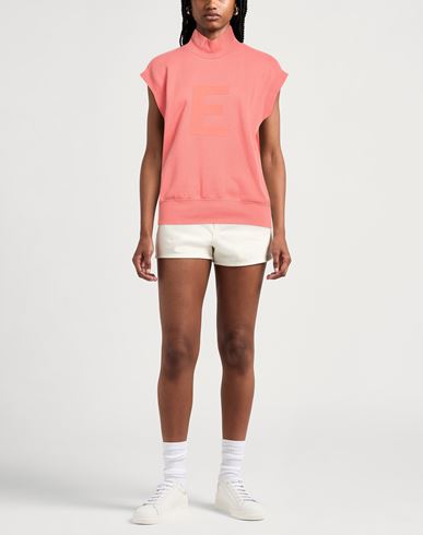 Woman Sweatshirt Salmon pink Size L Cotton, Polyester