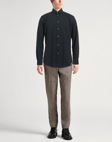 Man Shirt Midnight blue Size 15 ¾ Cotton, Polyamide, Elastane
