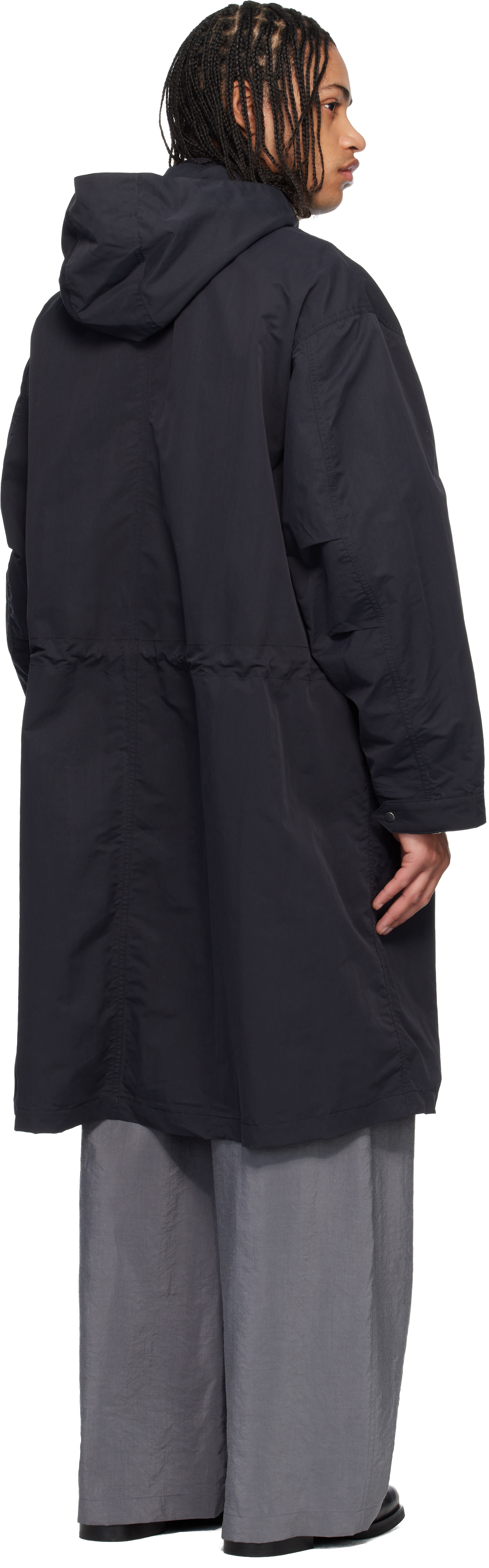 Navy Lotus Coat