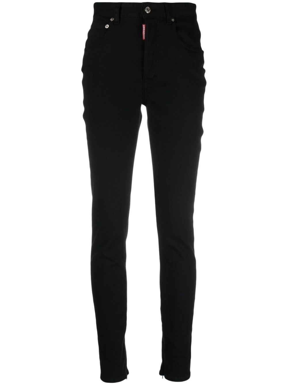 High-waist slim-cut jeans - Black