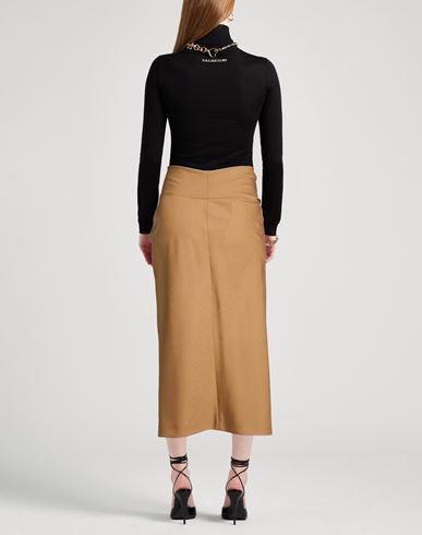 Woman Midi skirt Light brown Size 6 Polyester, Wool, Elastane