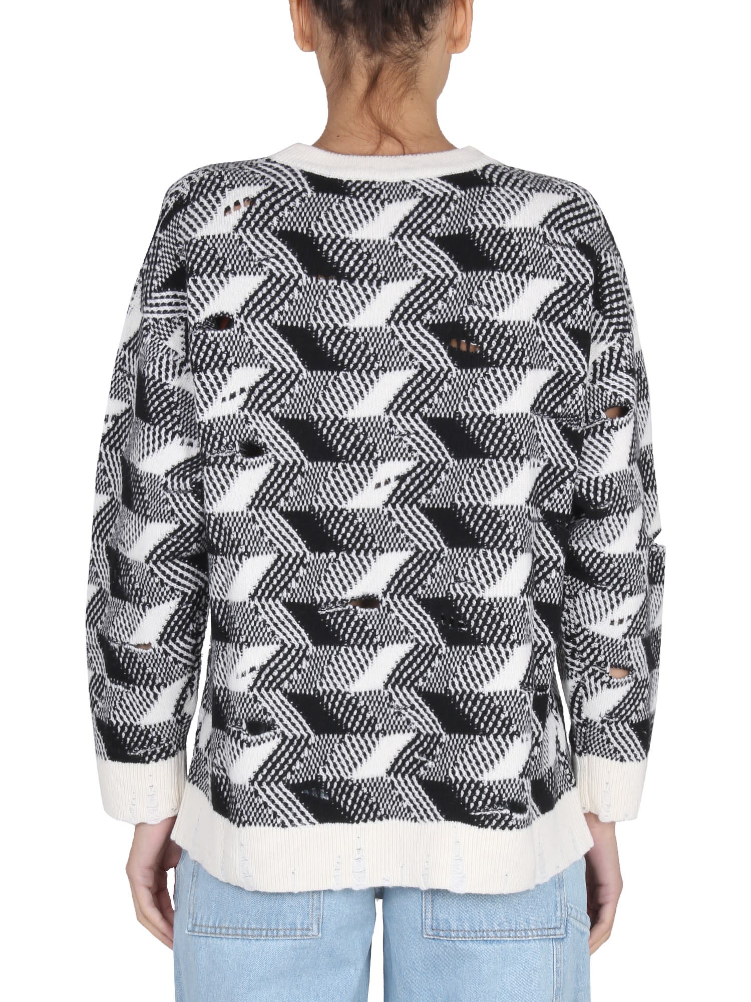 Woven-knit jumper
