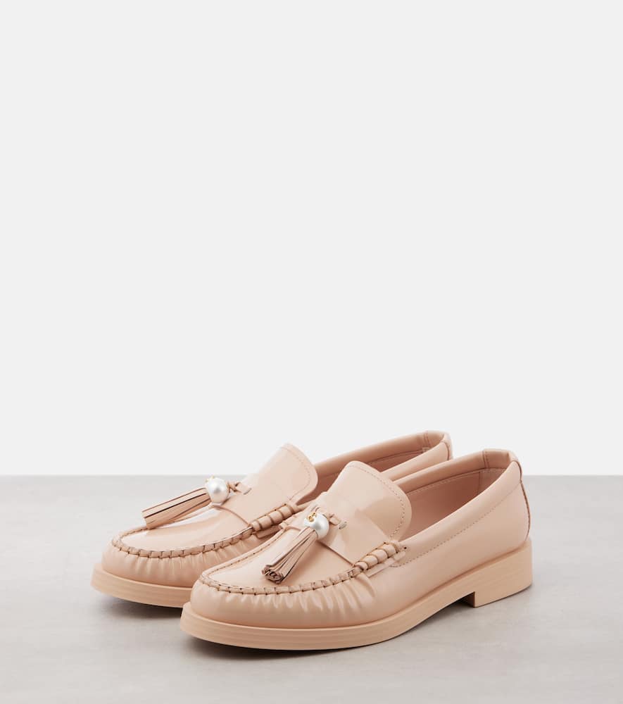 Jimmy Choo Addie embellished patent leather loafers