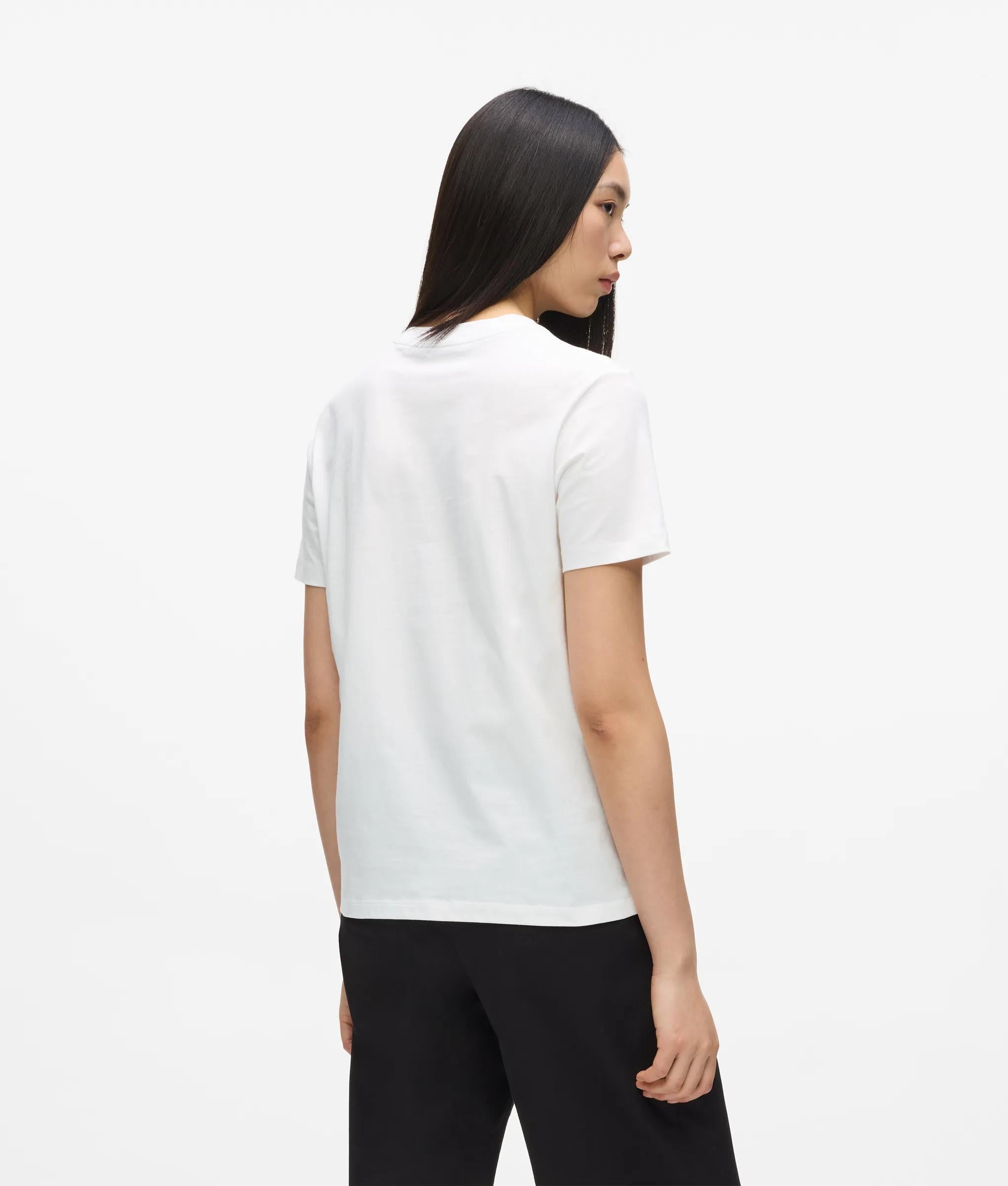 Karl Lagerfeld - Signature Regular-fit T-shirt, Damen, Weiss, Größe