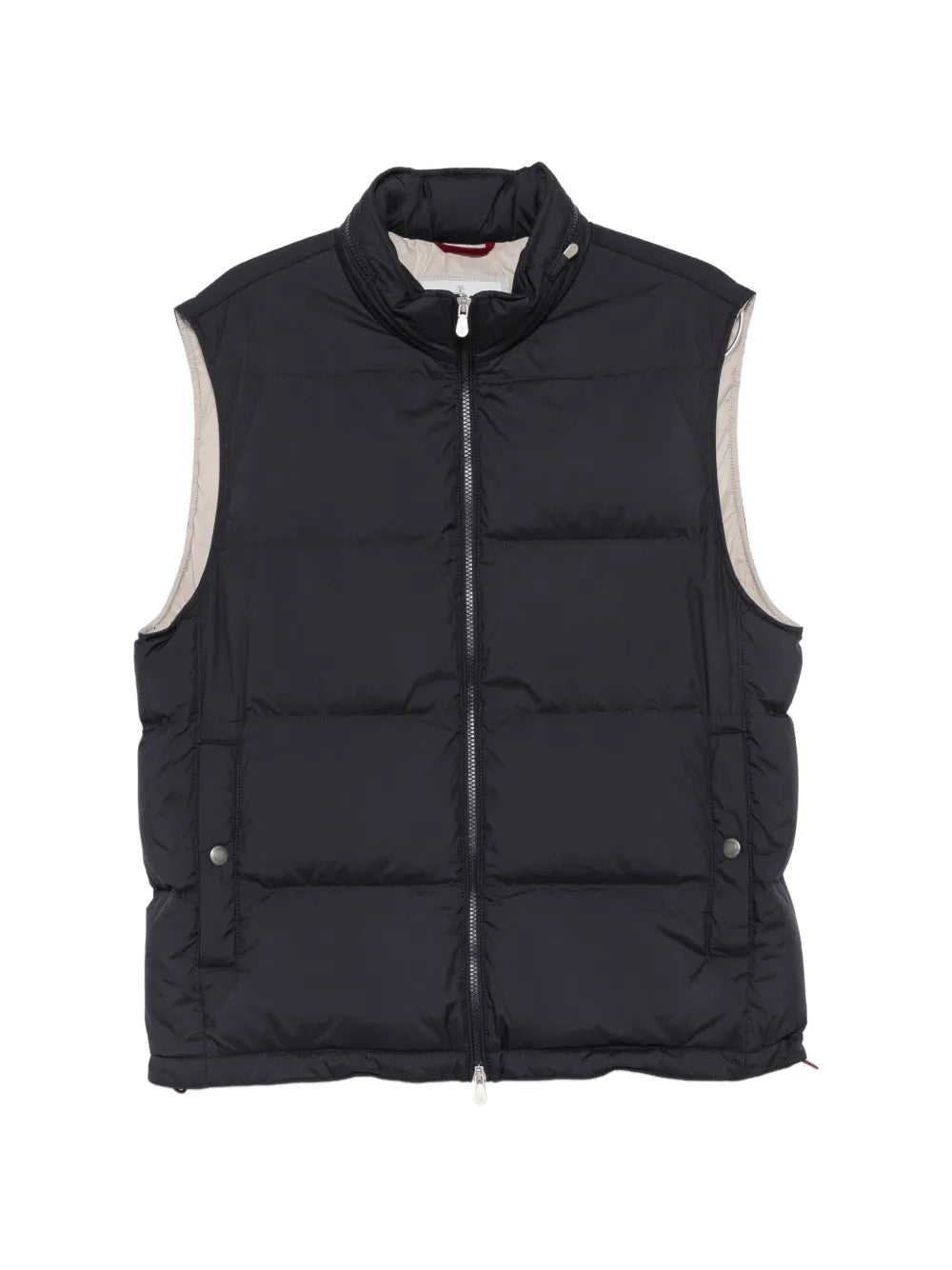 Quilted Down Vest — Navy