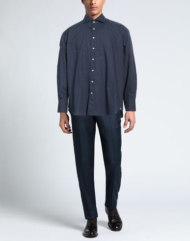 Man Shirt Midnight blue Size 17 Cotton