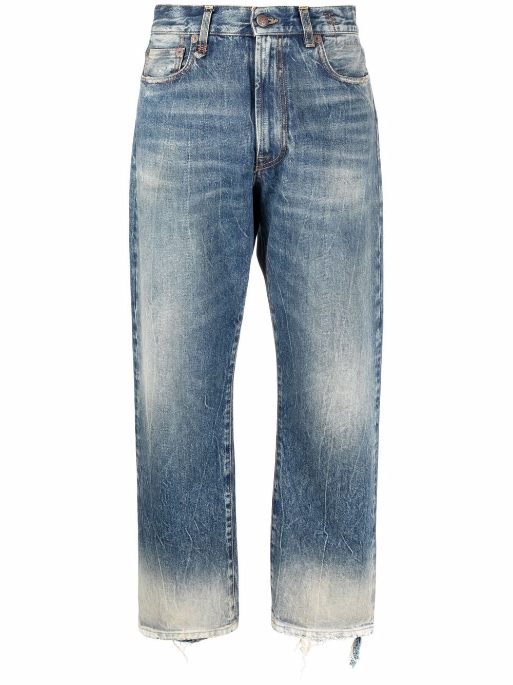 Kelly cropped distressed-hem jeans - Blue