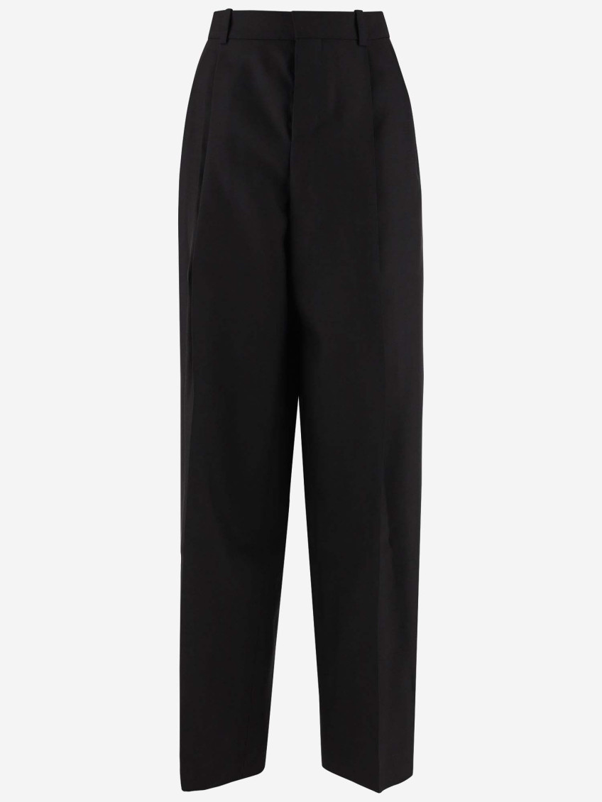 Curzio Cotton And Wool Black Trousers