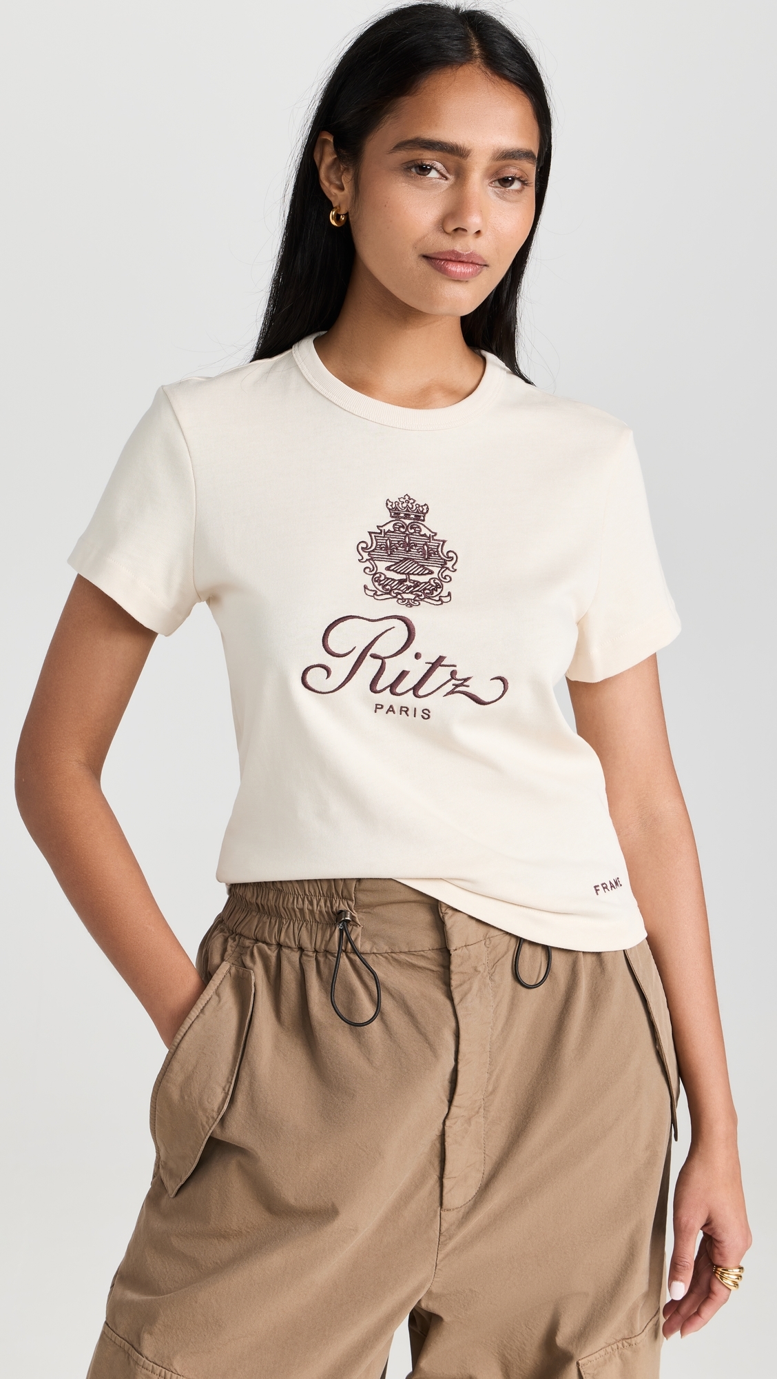 X Ritz Paris Shrunken Tee Cream