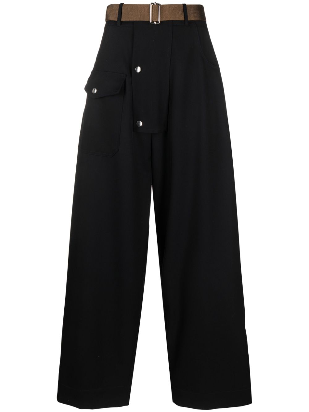 Wide-leg cargo trousers - Blue
