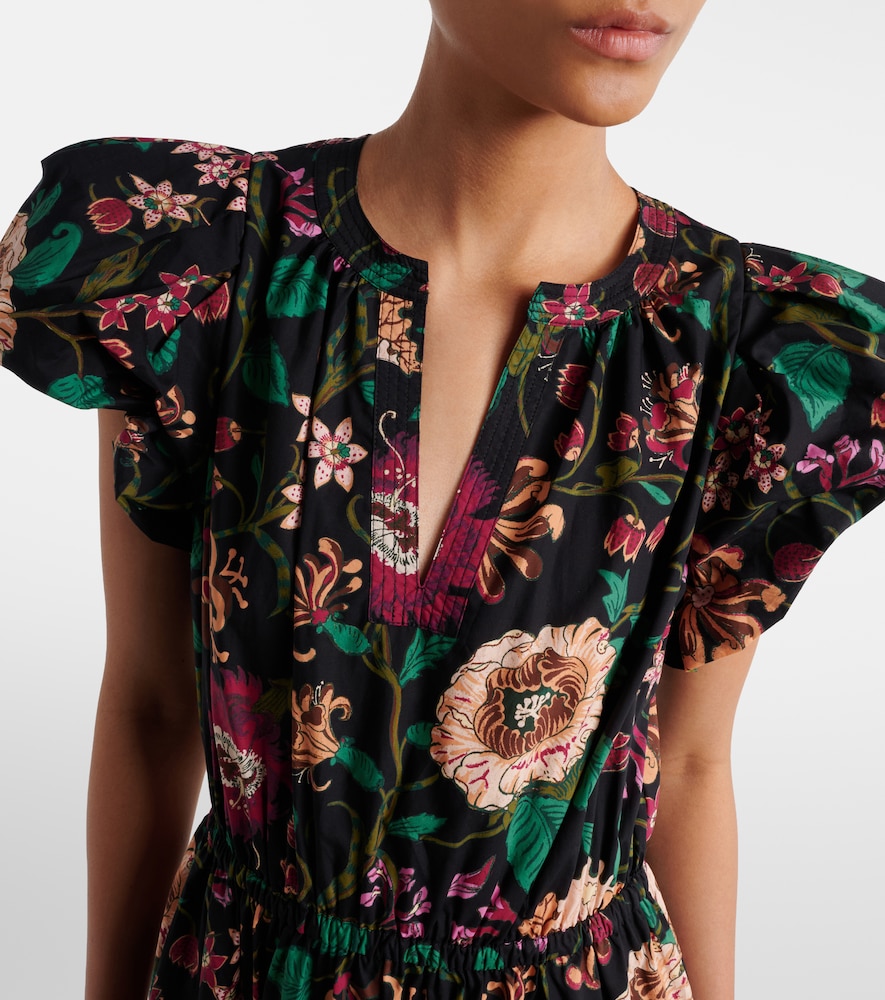 Marin floral cotton poplin midi dress