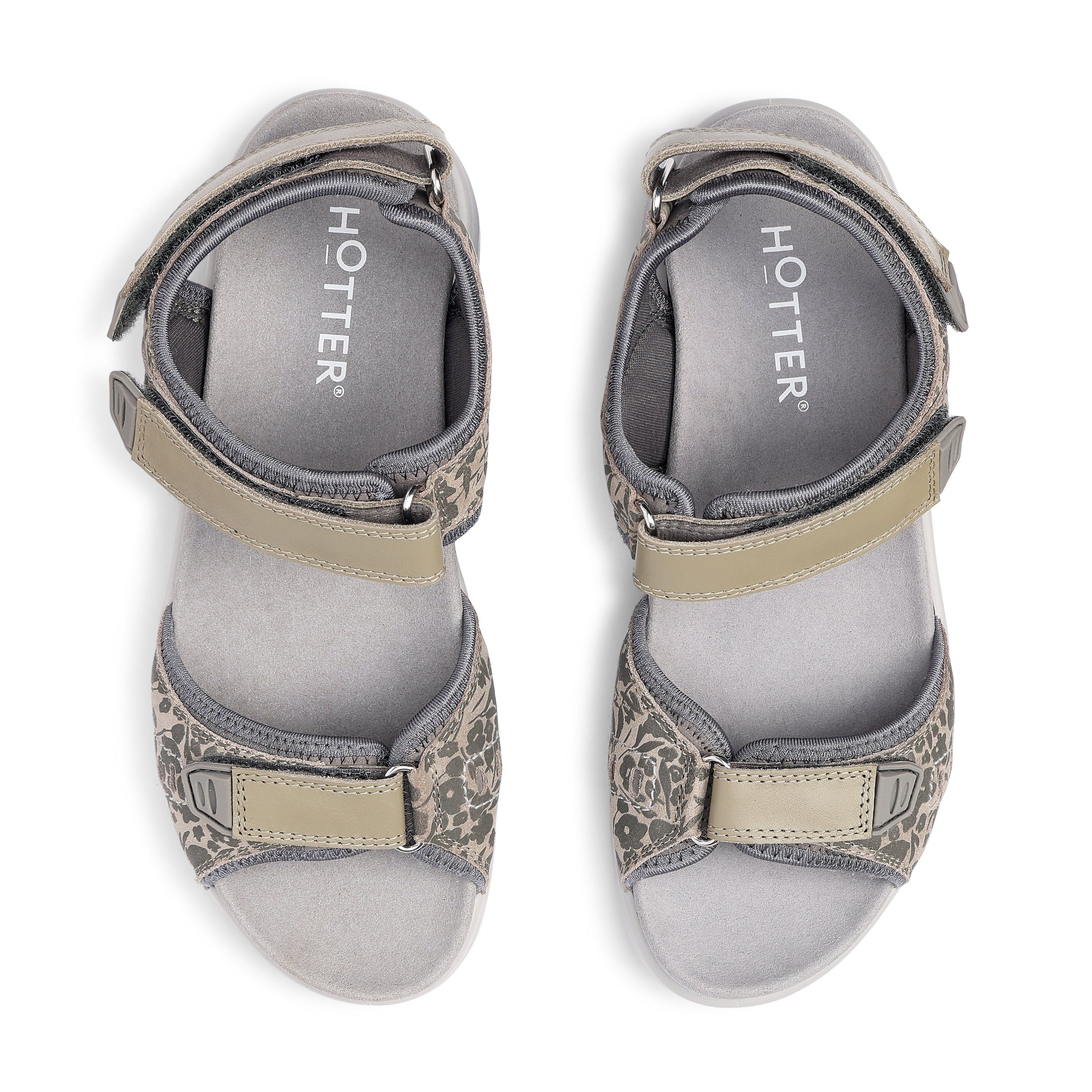 Hotter Women's Wide 'Walk II' Sandals in Khaki