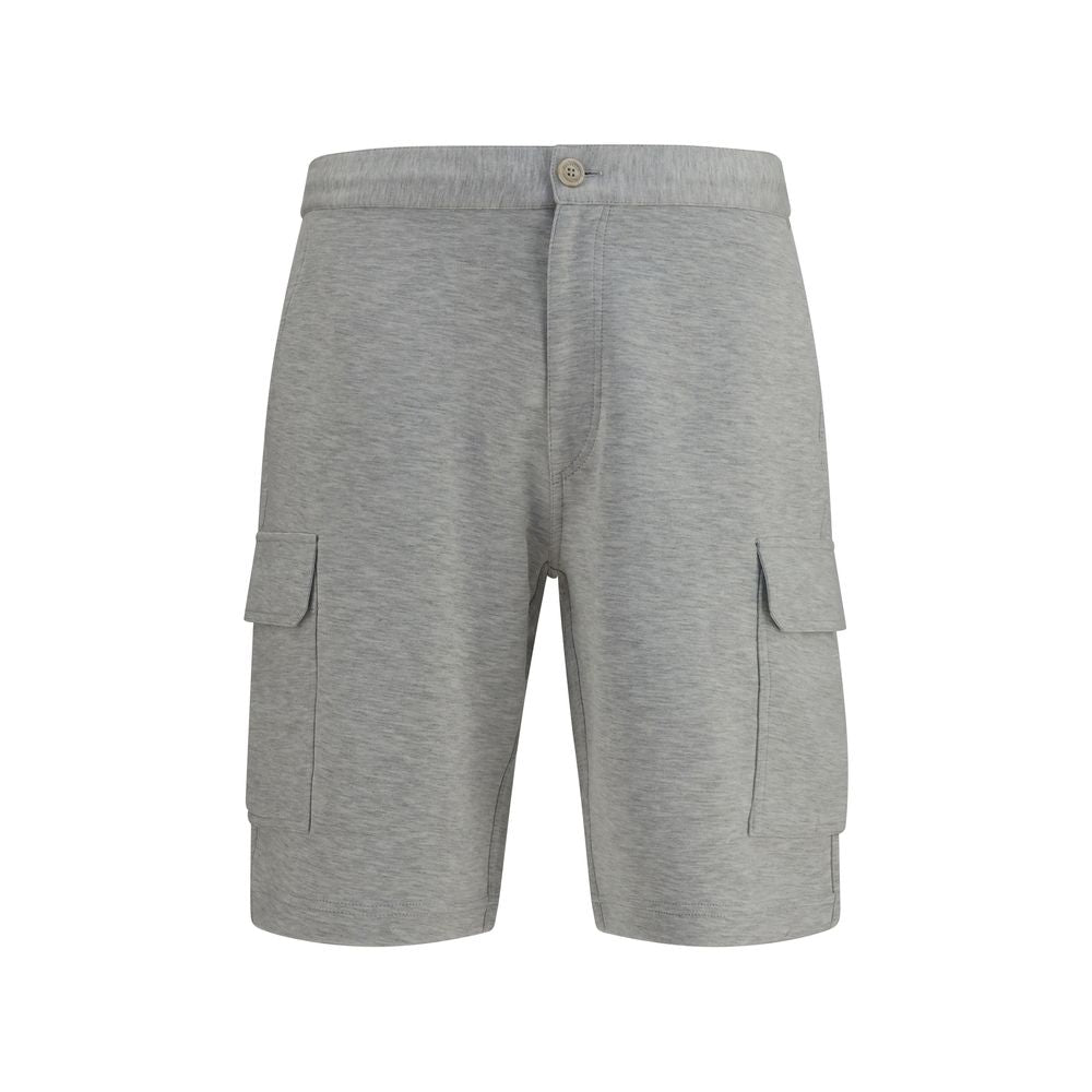 Cargo Cotton Bermuda Shorts — Gray