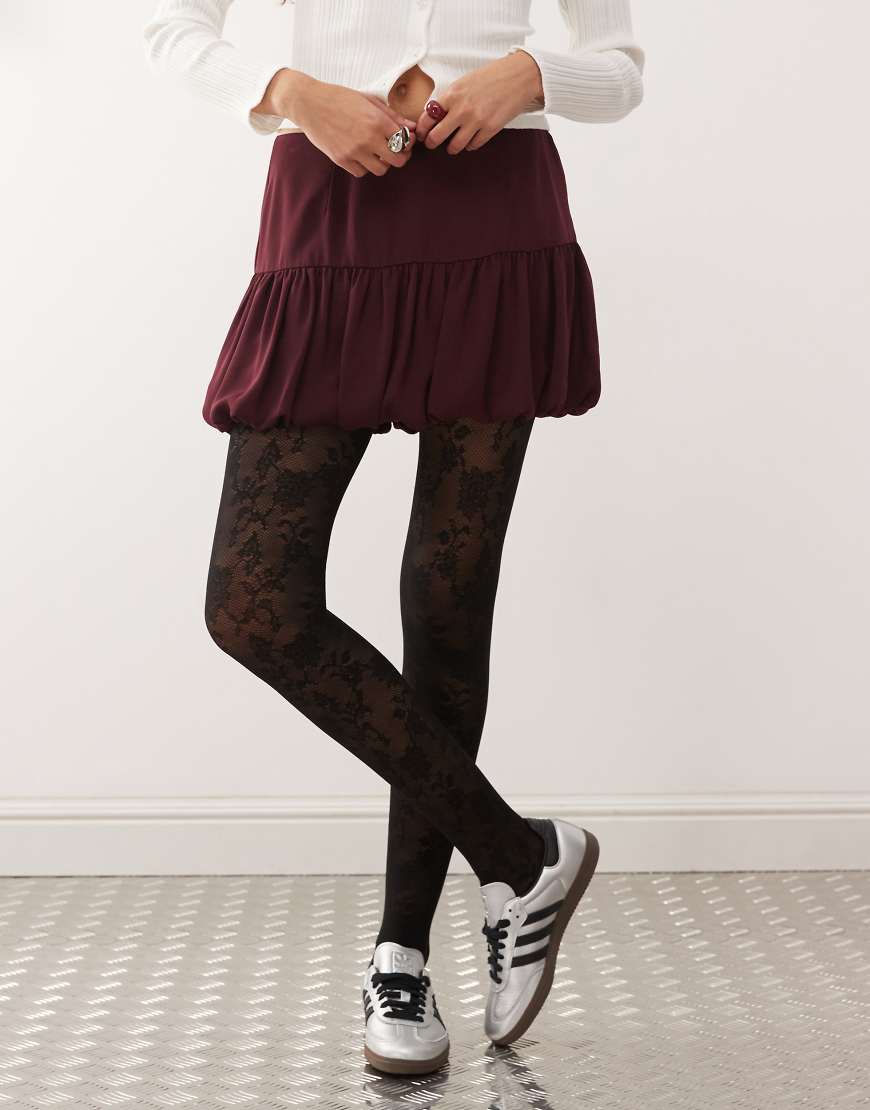 Lace tights in black