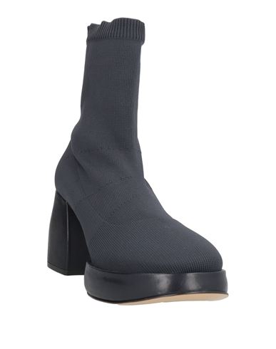 Woman Ankle boots Charcoal Size 11 Textile fibers, Leather