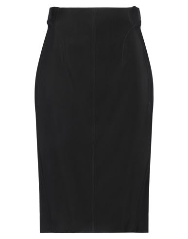 Mugler Woman Midi skirt Black Size 6 Viscose, Virgin Wool
