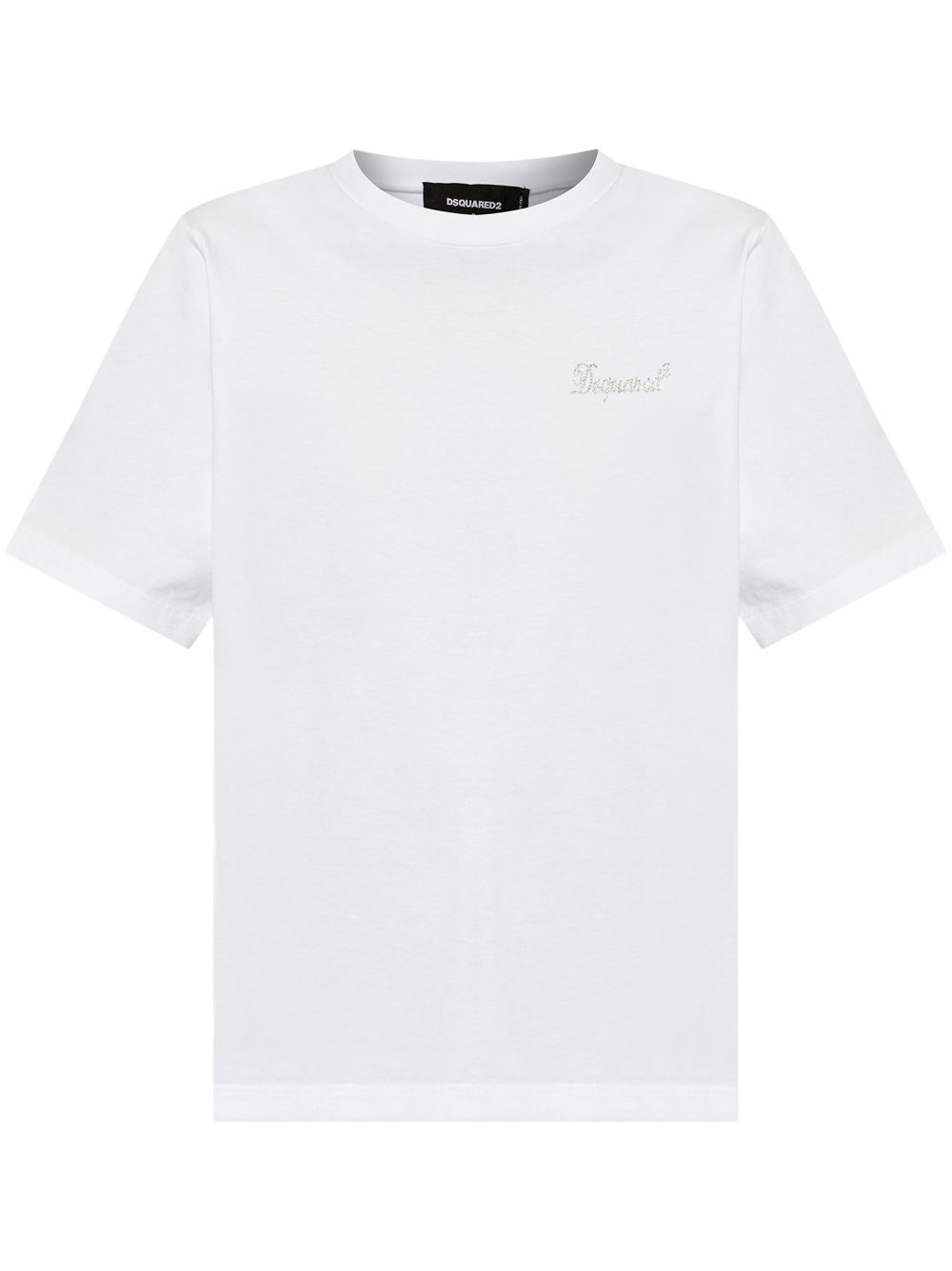 Rhinestone-logo T-shirt - White