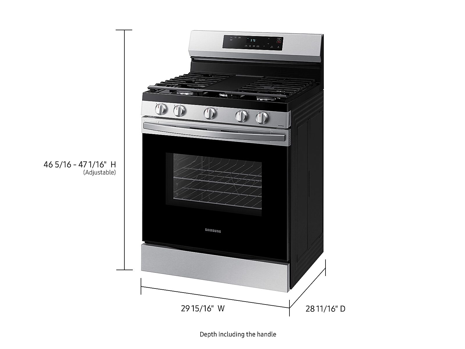 6.0 cu. ft. Smart Freestanding Gas Range with Integrated Griddle in Stainless Steel(NX60A6111SS/AA)