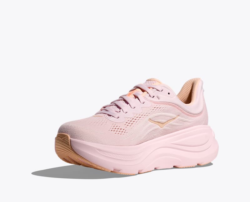 HOKA Women's Bondi 9 Shoes in Lilac Cream/Tangerine Glow