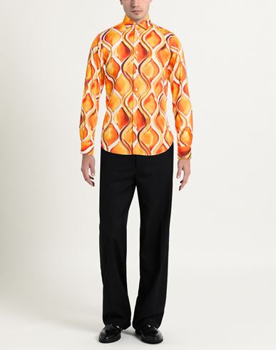 Man Shirt Orange Size 17 Cotton