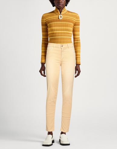 Woman Pants Pastel yellow Size 8 Cotton, Elastane
