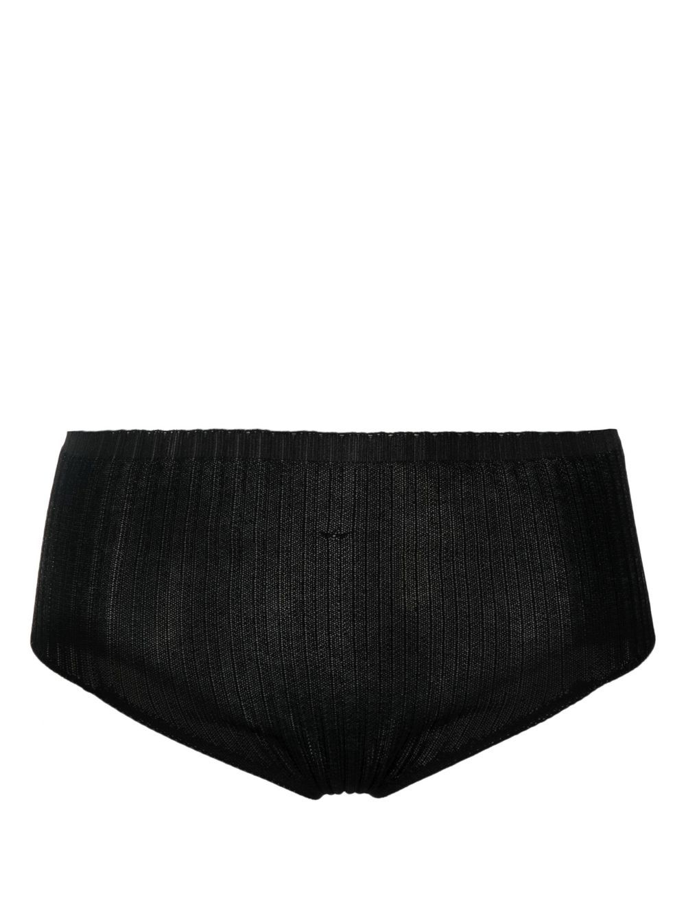 Ribbed knitted briefs - Black