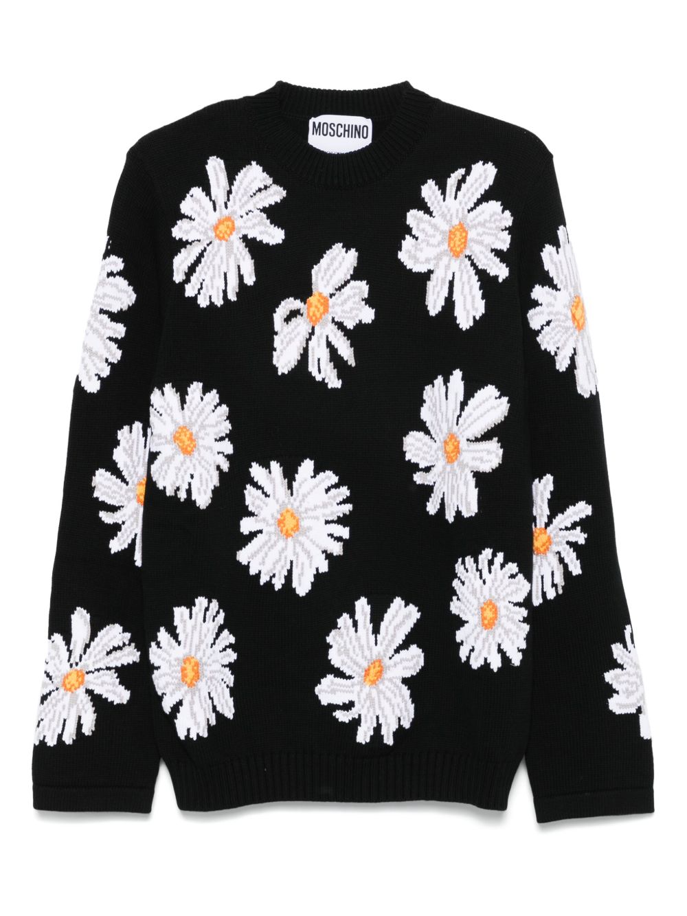 Moschino sunflower-jacquard sweater - Black