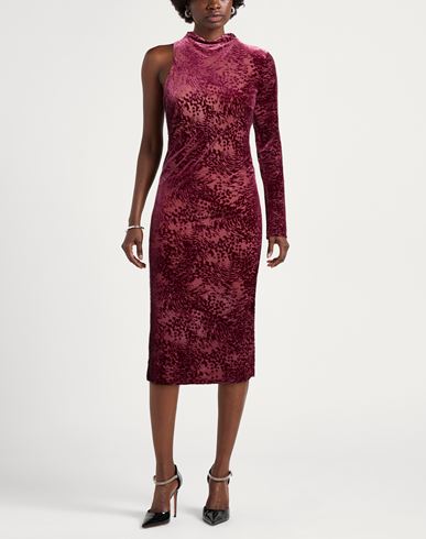Woman Midi dress Burgundy Size 0 Polyester, Polyamide, Elastane
