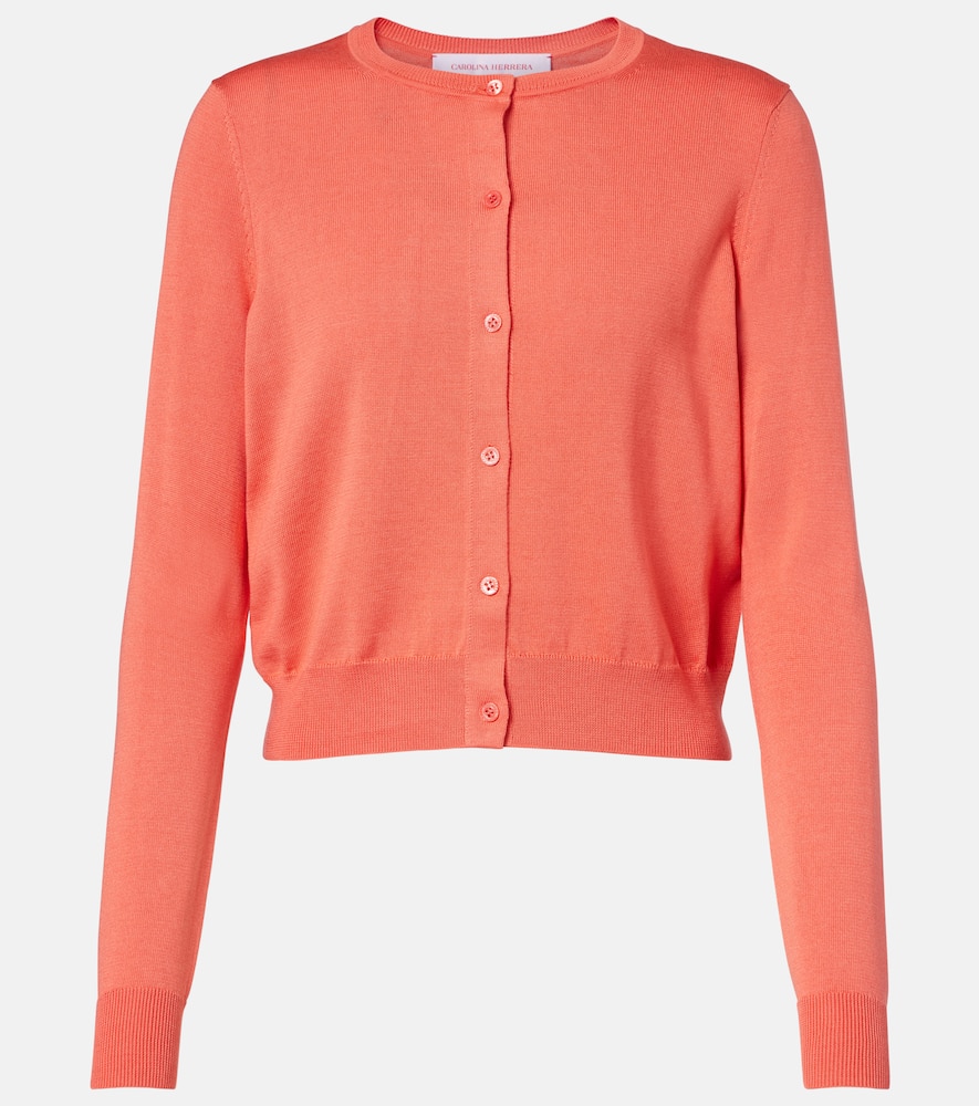 Cropped silk and cotton cardigan