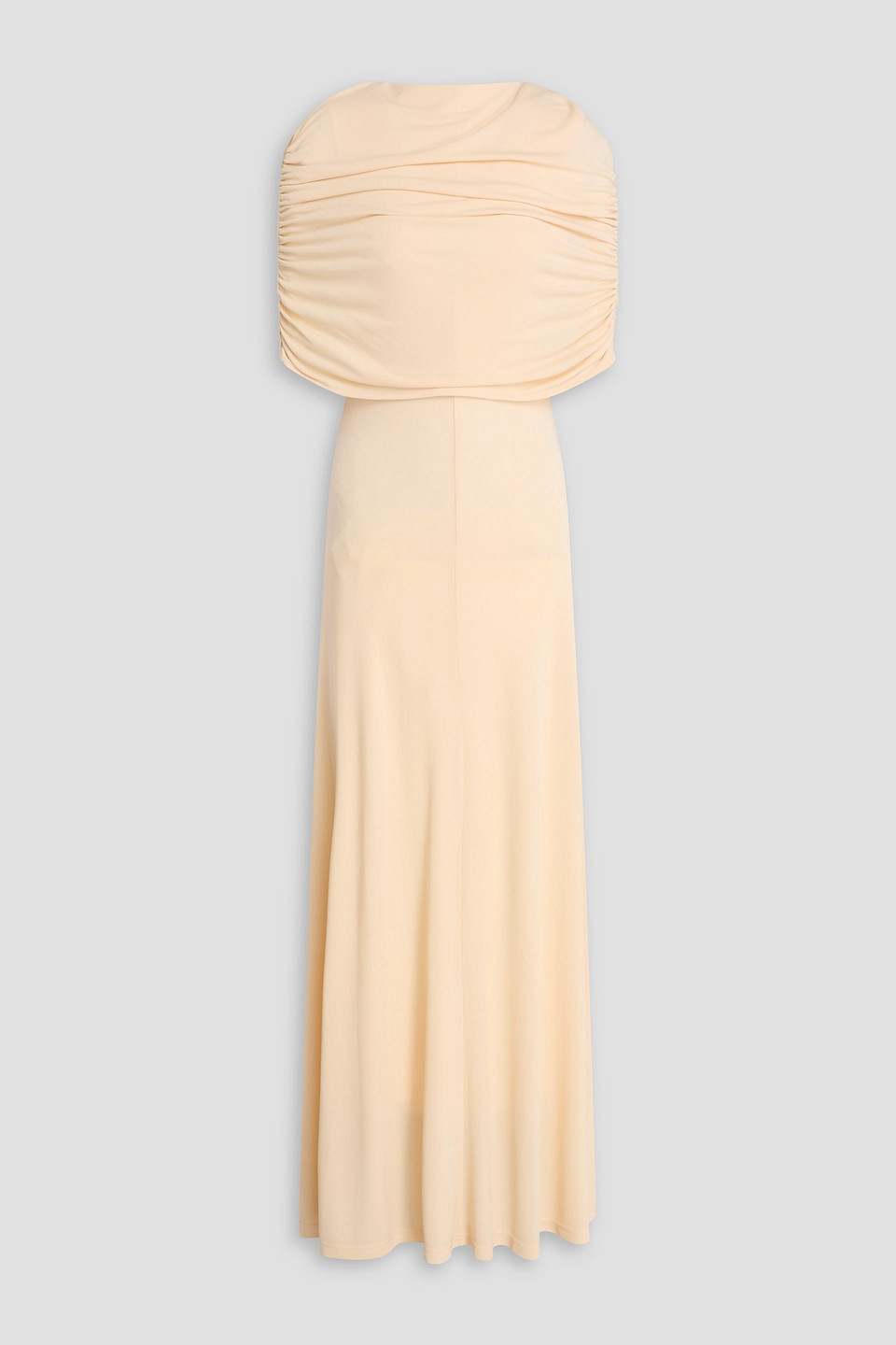 Bonachi cape-effect ruched jersey maxi dress - White - UK 10