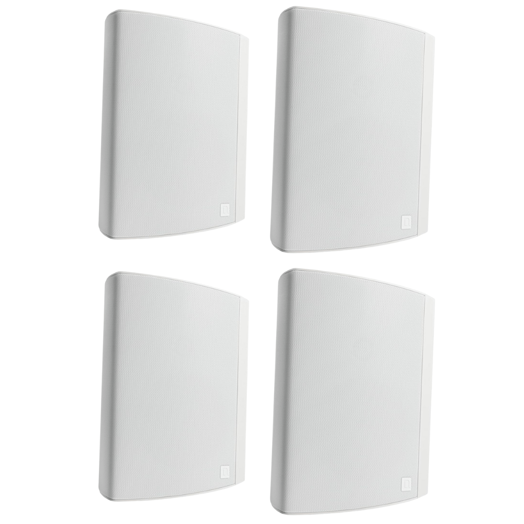 Dymension AW-650 All-Weather Outdoor Speaker Bundle (White, Pair) - 6.5" Two-Way Surface Mount Speakers, IP66 Weatherproof (4 Speaker Bundle)