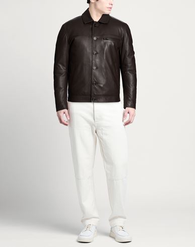 Man Puffer Dark brown Size 38 Leather