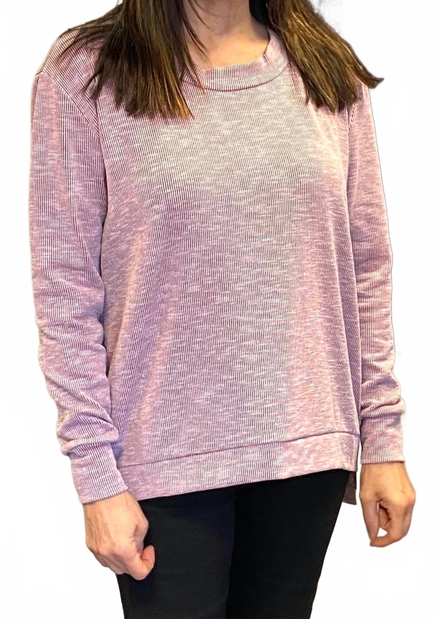 Zipper Detail Hi-Lo Top In Pink