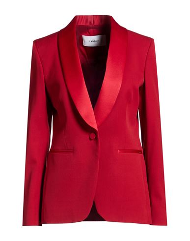 Woman Blazer Red Size 6 Virgin Wool, Elastane
