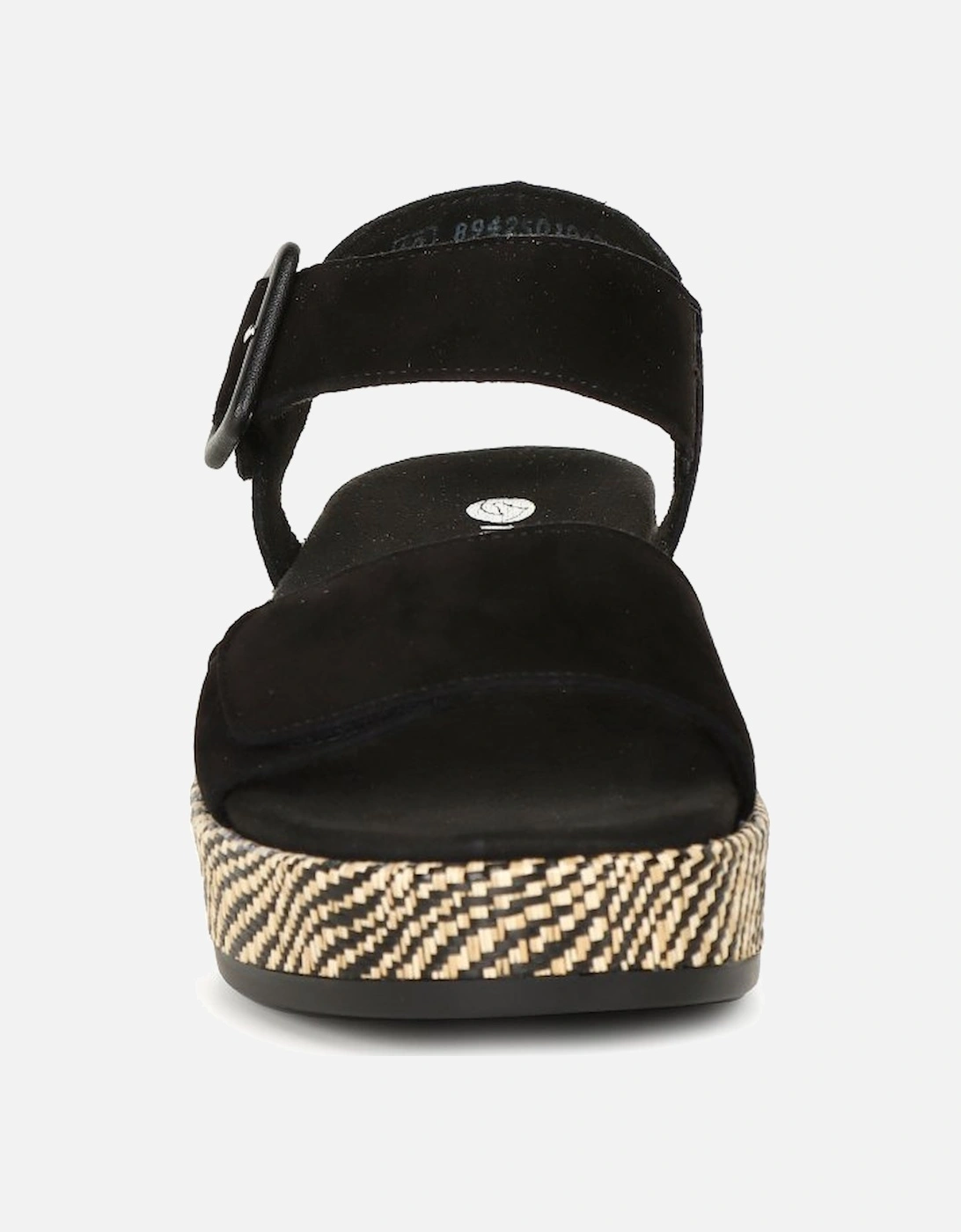 Remonte Women's Tapestry Womens Wedge Sandals - Black