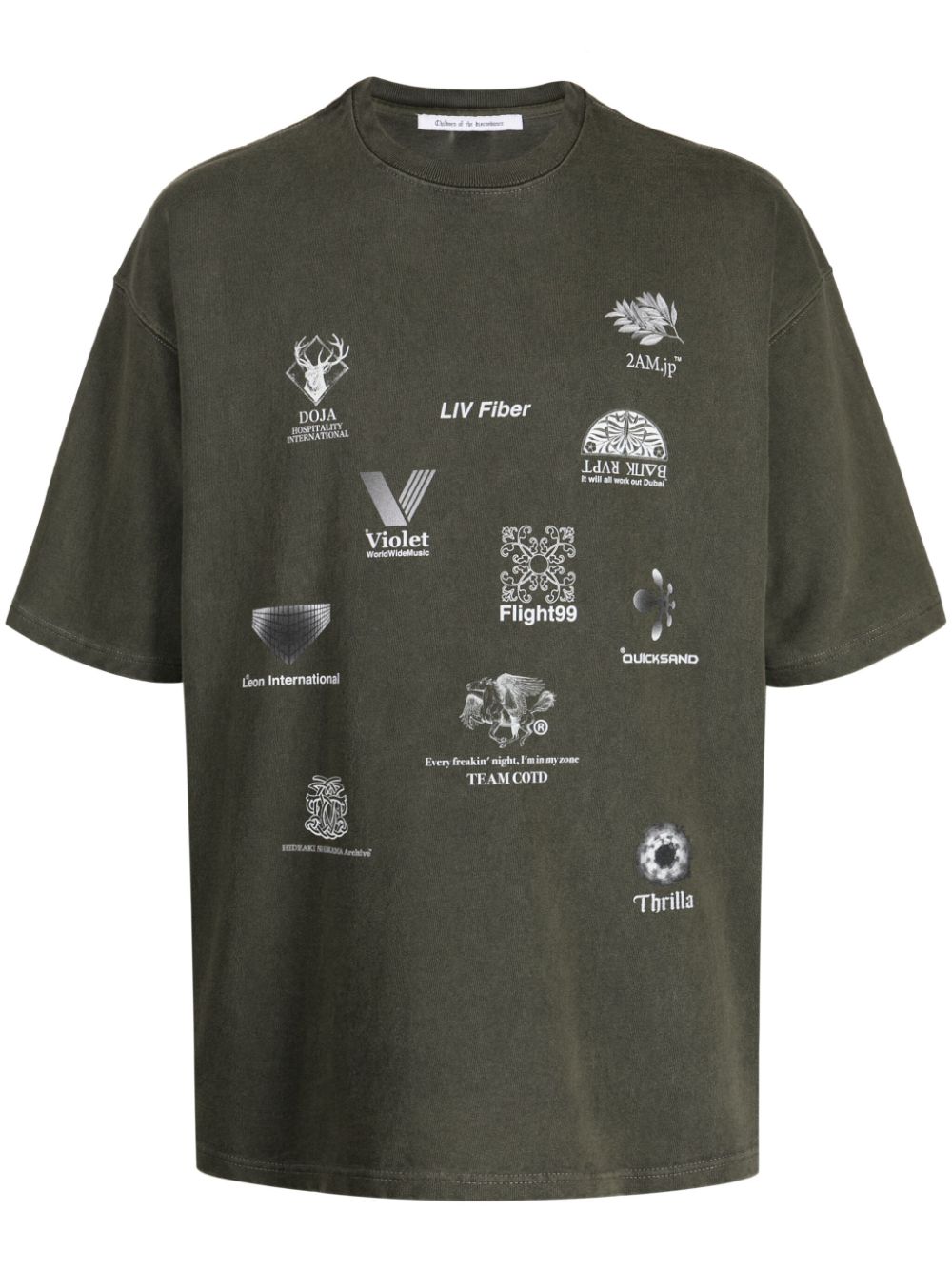 Graphic-print cotton T-shirt - Brown