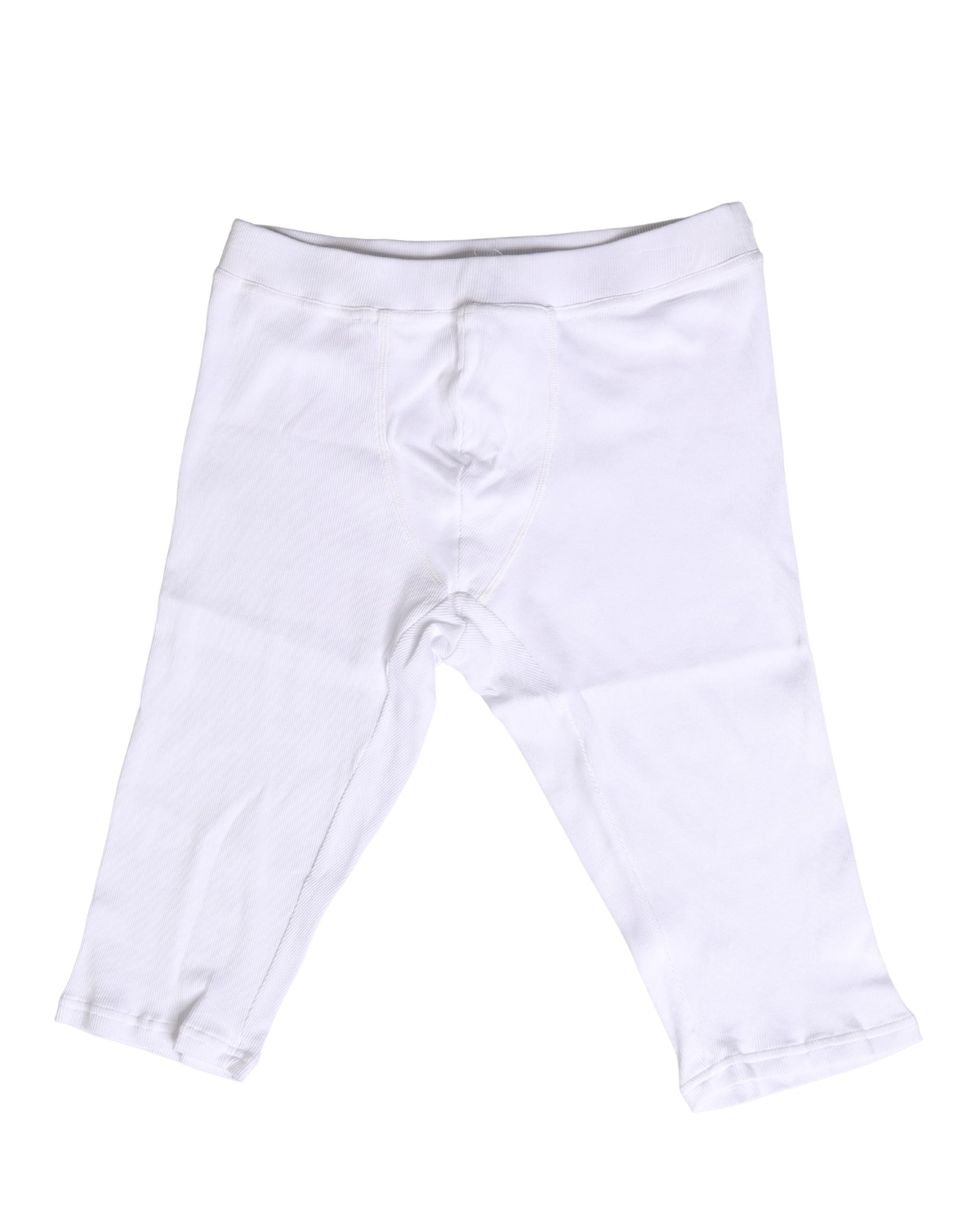 Cotton Short Johns Leggings — White