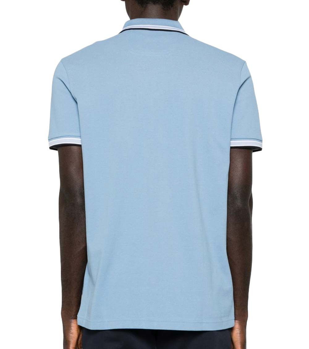 Blue Solid Shirt Collar Polo