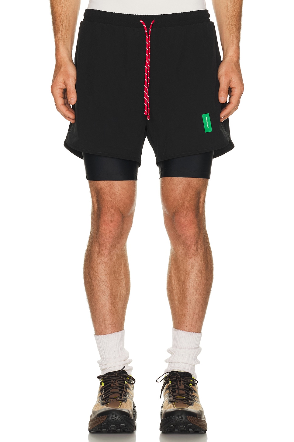 District Vision Layered Trail Shorts in Black - Black. XL/1X also in