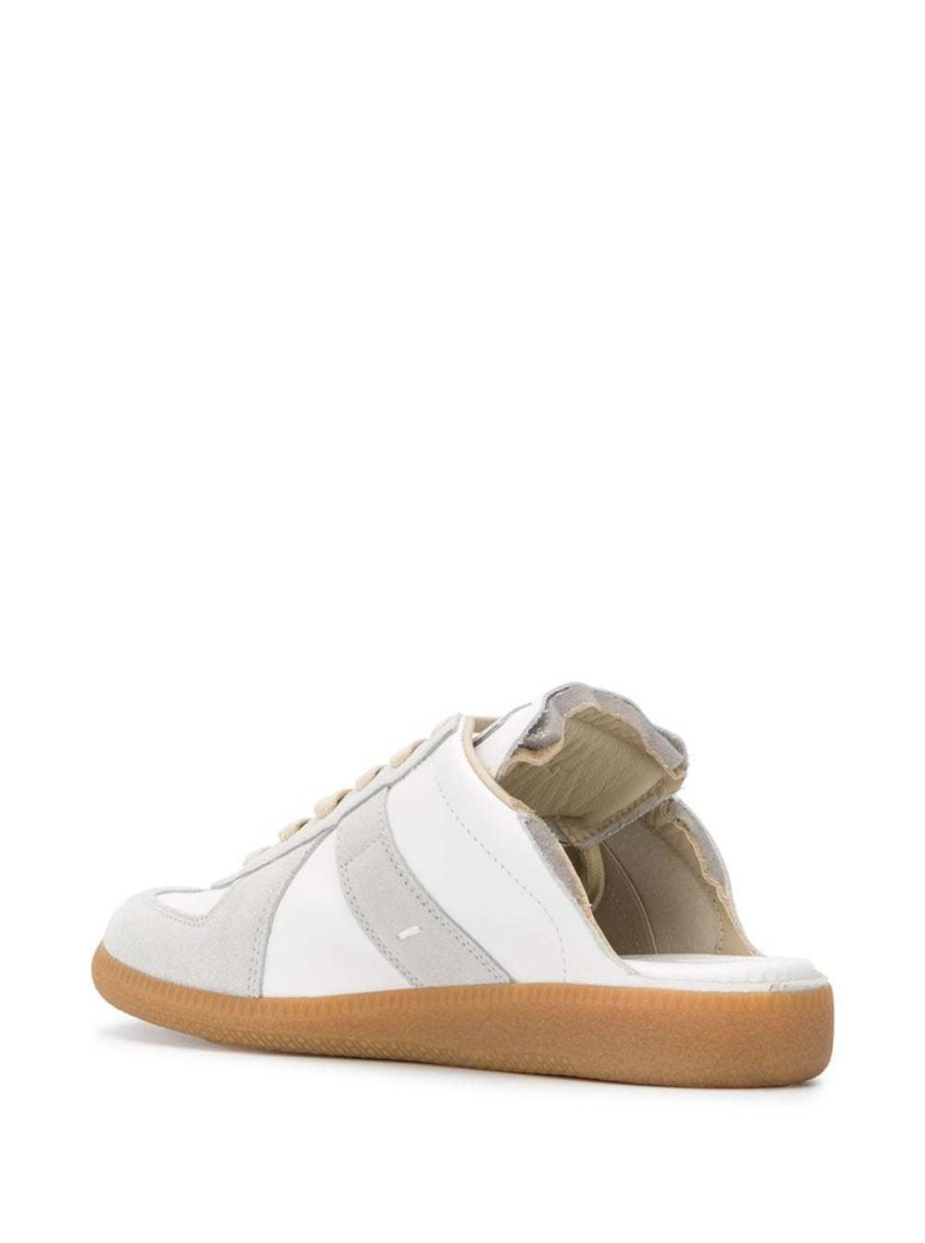 White Replica Leather Sneakers