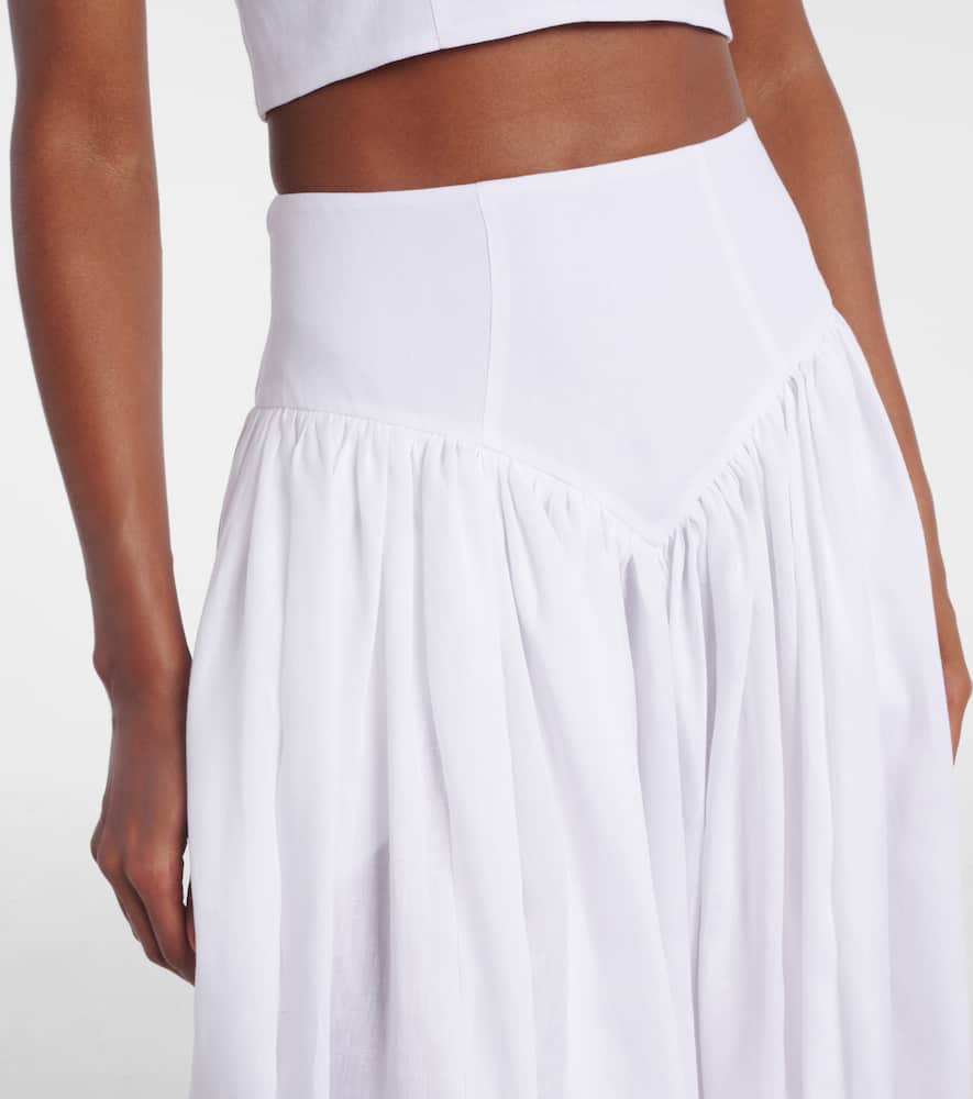 Juniper gathered linen midi skirt
