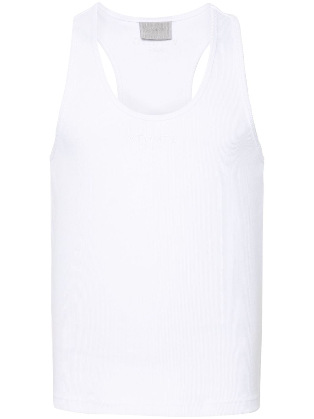 Paris logo-embroidered tank top - White